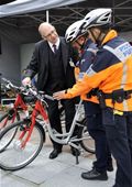 Police inspect DB's bicycles 